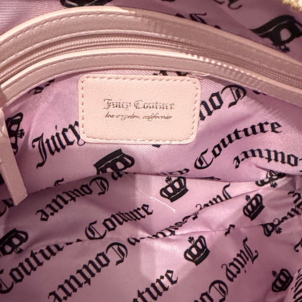 Juicy Couture | Velour Crest Satchel | Pink Black Y2K Glam | NWT - Picture 7 of 16